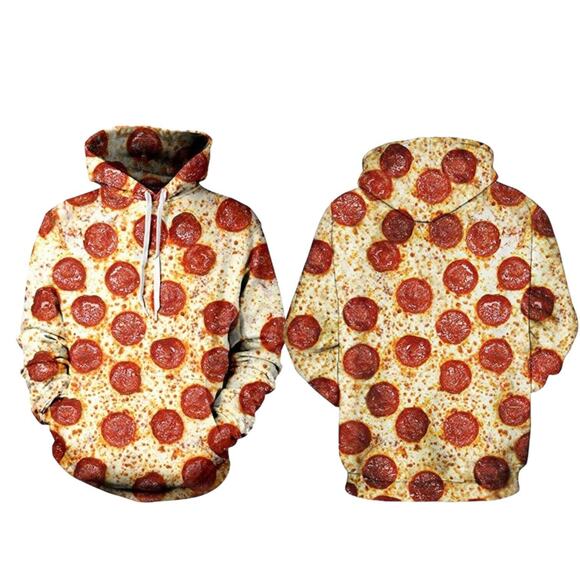 Pepperoni Hoodie Jersey Drawstring Sweatshirt Cosplay Costume Halloween UNISEX - Picture 10 of 11